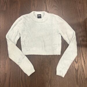 Katie J NYC Girls Ice Soft Blue Fuzzy Sweater Size L NWOT